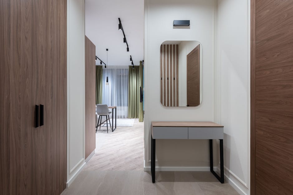 Organized storage area around electrical panel, showcasing neat tools and equipment for a safe inspection preparation.